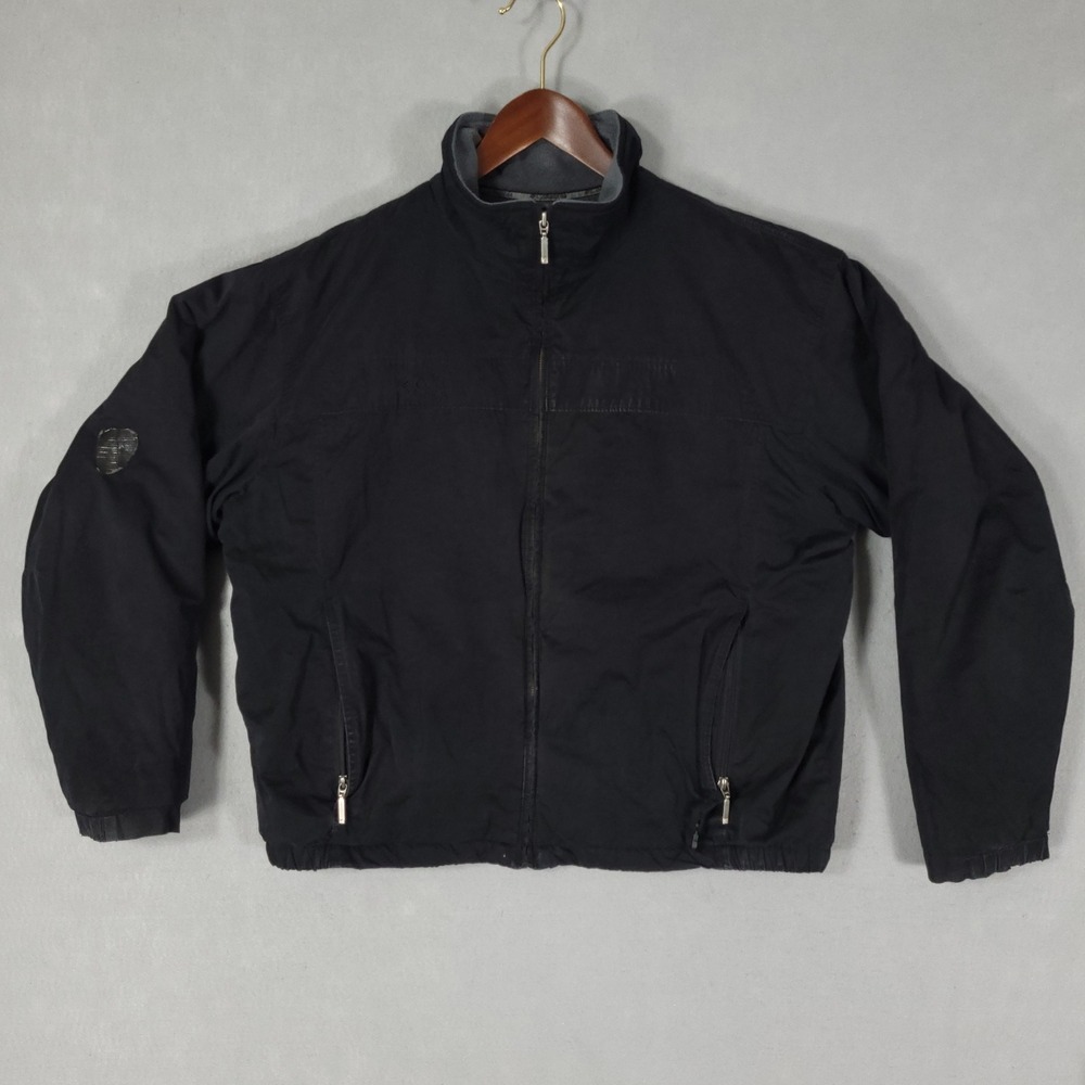 Columbia Jacket Mens XL Black Full Zip Outdoor Regular Fit Fleece-Lined XM5898